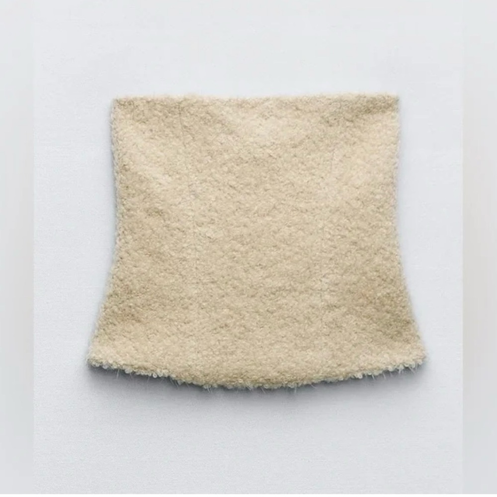 Cream Fuzzy Tube Top